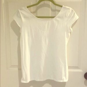 Large white scoop neck